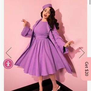 Vixen by Micheline Pitt lilac dress coat L